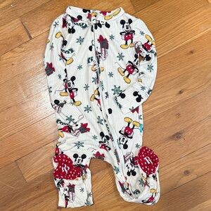 Posh Peanut Disney Mickey Mouse Footie - Cream and Red